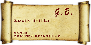 Gazdik Britta névjegykártya
